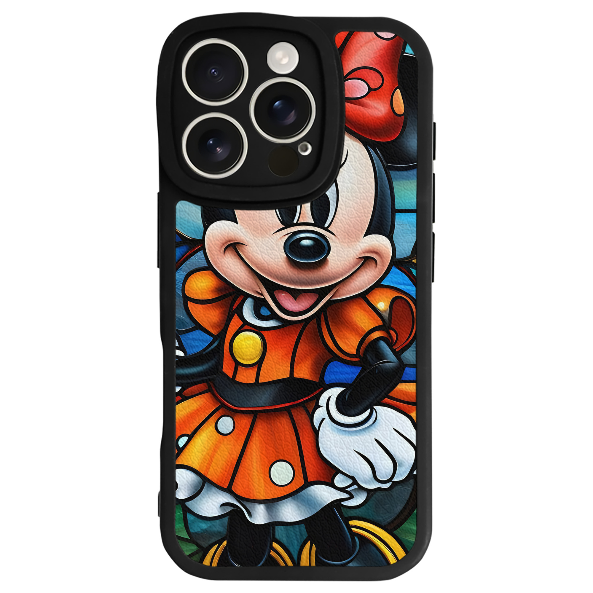 （画像用） ミッキーマウス Mickey Mouse 【iPhone 16シリーズ対応】シリコンスマホケース（レザー調） 材質：シリコン